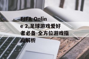 FIFA Online 2,足球游戏爱好者必备-全方位游戏指南解析