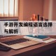 手游开发编程语言选择与解析