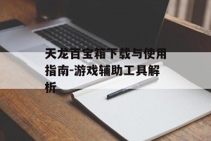 天龙百宝箱下载与使用指南-游戏辅助工具解析