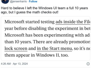 一言难尽！前用户体验主管也吐槽微软了：Windows 11优化的不行