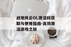 战地风云OL激活码获取与使用指南-高效激活游戏之旅
