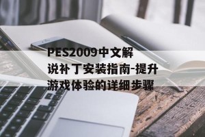 PES2009中文解说补丁安装指南-提升游戏体验的详细步骤