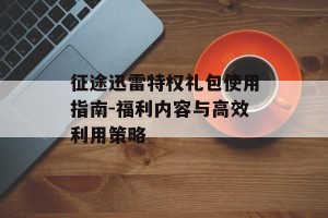 征途迅雷特权礼包使用指南-福利内容与高效利用策略