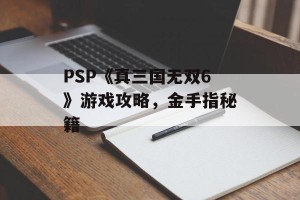 PSP《真三国无双6》游戏攻略，金手指秘籍