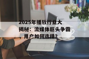2025年播放行业大揭秘：流媒体巨头争霸，用户如何选择？