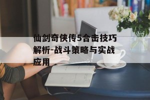 仙剑奇侠传5合击技巧解析-战斗策略与实战应用
