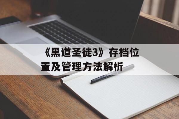 《黑道圣徒3》存档位置及管理方法解析 《黑道圣徒3》存档位置及管理方法解析